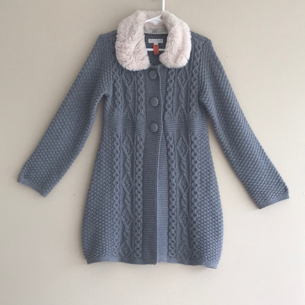 Mayoral Cardigan with removable fur collar